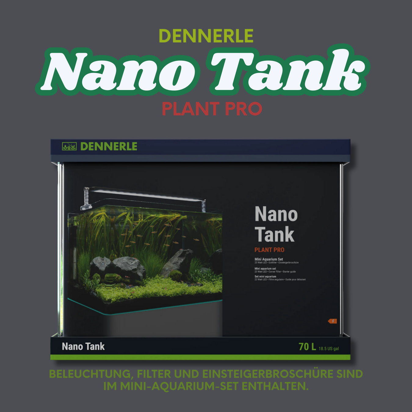 Nano Tank Plant Pro 70 L – Mini-Aquarium Set